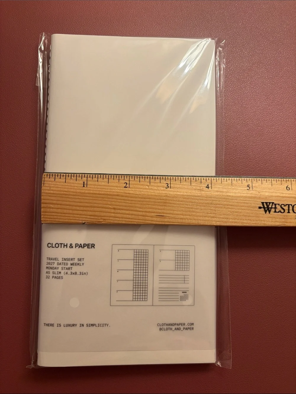 Cloth & Paper 2027 DATED TRAVEL NOTEBOOK SET WEEKLY HORIZONTAL A5 SLIM Standard